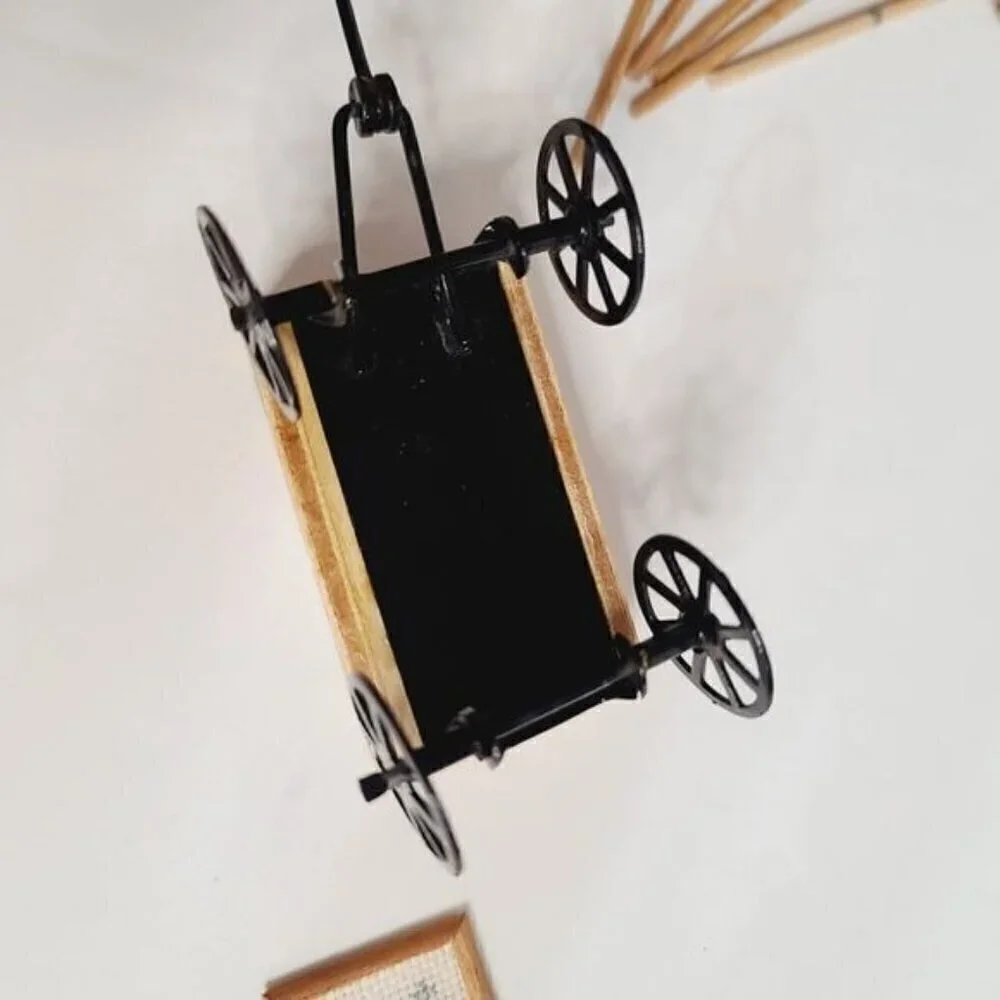 Vintage Antique Dollhouse Furniture Miniatures Clock Wall Art Croquet